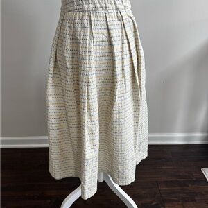 Elegant Women’s Cream, Blue and Yellow Maxi Skirt